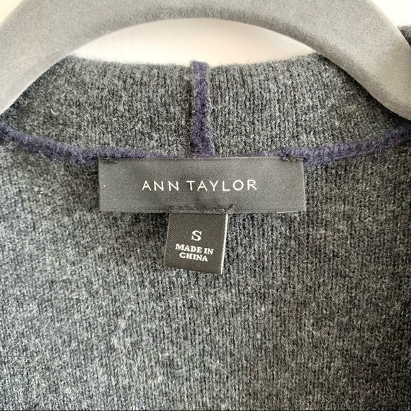 ANN TAYLOR Wool Cardigan Blue/Gray Size S - Picture 2 of 8